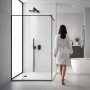 Parete Doccia Walk In Iris Line W911BK Cristallo 8 millimetri Nero Ix Box Shower