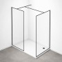 Parete Doccia Walk In Iris Line W911BK Cristallo 8 millimetri Nero Ix Box Shower