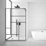 Parete Doccia Walk-In LILLA 8 mm Cristallo Temperato Trasparente Nero Opaco a Riquadro