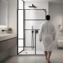 Parete Doccia Walk-In LILLA 8 mm Cristallo Temperato Trasparente Nero Opaco a Riquadro