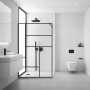 Parete Doccia Walk-In LILLA 8 mm Cristallo Temperato Trasparente Nero Opaco a Riquadro