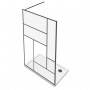Parete Doccia Walk-In LILLA 8 mm Cristallo Temperato Trasparente Nero Opaco a Riquadro