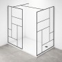 Parete Doccia Walk-In LILLA 8 mm Cristallo Temperato Trasparente Nero Opaco a Riquadro