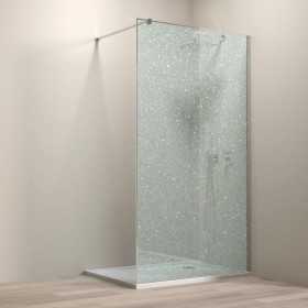 Walk-In Doccia Peonia in Cristallo Frantumato 12 mm (3x4 mm) con Profili in Alluminio e Trattamento Anticalcare