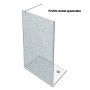Walk-In Doccia Peonia in Cristallo Frantumato 12 mm (3x4 mm) con Profili in Alluminio e Trattamento Anticalcare