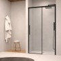 Porta Doccia Scorrevole a Due Ante in Cristallo Trasparente 8 mm – Profilo Nero Opaco