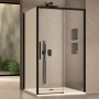 Porta Doccia Scorrevole a Due Ante Anemone con Cristallo Trasparente 6 mm e Profilo Nickel Spazzolato
