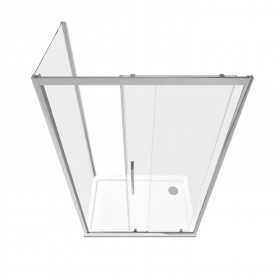 Porta Scorrevole per Box Doccia con Cristallo Temperato 6 mm – Finitura Nickel Spazzolato modello Flora