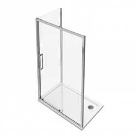 Lato Fisso per Box Doccia Flora + Bluma – Cristallo Temperato 6 mm Trasparente Nickel Spazzolato