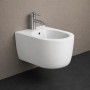 Bidet Sospeso Prisma in Ceramica per Bagno Moderno Bianco Lucido, Opaco e Nero Opaco