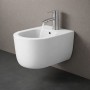 Bidet Sospeso Prisma in Ceramica per Bagno Moderno Bianco Lucido, Opaco e Nero Opaco