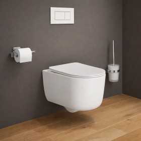 Vaso WC sospeso in ceramica Prisma senza brida con scarico a vortice bianco lucido, opaco e nero opaco