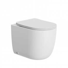 WC a pavimento Prisma in ceramica senza brida con scarico a vortice bianco lucido, opaco e nero opaco