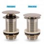 Piletta click clack nickel spazzolato per lavabi freestanding