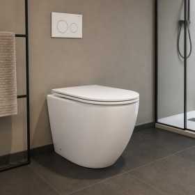 Vaso Ceramica a Pavimento Filo Parete Colore Bianco Lucido modello People