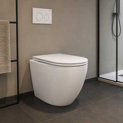 Vaso Ceramica a Pavimento Filo Parete Colore Bianco Lucido modello People