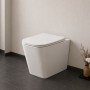 Vaso in Ceramica a Pavimento Filo Parete Colore Bianco Lucido modello Cubik