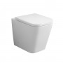 Vaso in Ceramica a Pavimento Filo Parete Colore Bianco Lucido modello Cubik