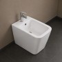 Bidet Ceramica a Pavimento Filo Parete Colore Bianco Lucido modello Cubik