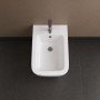 Bidet Ceramica a Pavimento Filo Parete Colore Bianco Lucido modello Cubik