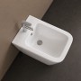 Bidet Ceramica a Pavimento Filo Parete Colore Bianco Lucido modello Cubik