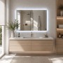 Specchio a Led rettangolare Naxos retroilluminato interruttore touch con dimmerazione luce fredda, naturale, calda