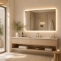 Specchio a Led rettangolare Naxos retroilluminato interruttore touch con dimmerazione luce fredda, naturale, calda