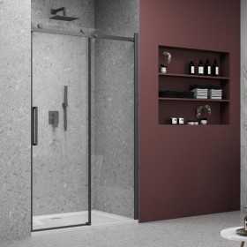 Porta Doccia Scorrevole Ibisco BMA901 BK Cristallo 8 millimetri Nero Ix Box Shower