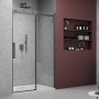 Porta Doccia Scorrevole Ibisco BMA901 BK Cristallo 8 millimetri Nero Ix Box Shower