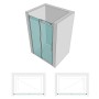 Porta Doccia Scorrevole Ibisco BMA901 BK Cristallo 8 millimetri Nero Ix Box Shower