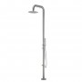 Colonna doccia Ginepro da esterno con lava piedi a pavimento acciaio inox spazzolato outdoor