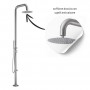 Colonna doccia Ginepro da esterno con lava piedi a pavimento acciaio inox spazzolato outdoor