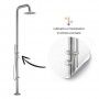 Colonna doccia Ginepro da esterno con lava piedi a pavimento acciaio inox spazzolato outdoor