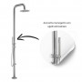Colonna doccia Ginepro da esterno con lava piedi a pavimento acciaio inox spazzolato outdoor