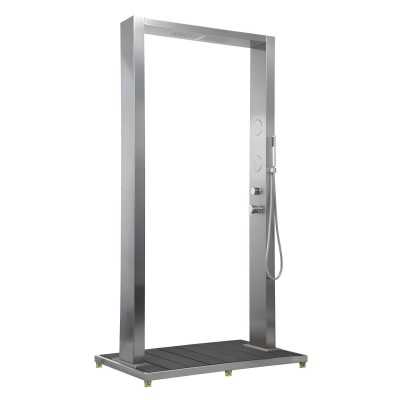 Colonna Doccia Esterna Doppia In Acciaio Inox Bamboo