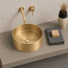 Lavabo D'appoggio In Acciaio Inox Oxen Tondo Elegante E Pratico