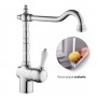 Miscelatore monocomando per lavello cucina con canna orientabile serie New England