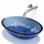 Lavabo da Appoggio Womb Handwash in Resina Trasparente Agata Blu Lullaby 