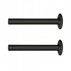 Copritubo per termoarredo scaldasalviette nero opaco set 2 pezzi con flangia