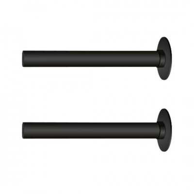 Copritubo per termoarredo scaldasalviette nero opaco set 2 pezzi con flangia