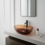 Lavabo da Appoggio Bowl in Resina Trasparente Ambra Lullaby