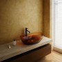 Lavabo da Appoggio Bowl in Resina Trasparente Ambra Lullaby