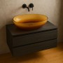 Lavabo da Appoggio Bowl in Resina Trasparente Ambra Lullaby