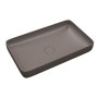Lavabo da Appoggio Bloom Rettangolare in Ceramica Grigio Opaco Lullaby