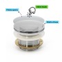 Piletta Senza Troppo Pieno Ottone Cromato per Vasca Free-Standing