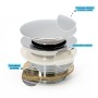 Piletta Senza Troppo Pieno Ottone Cromato per Vasca Free-Standing