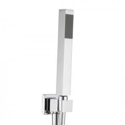 Doccia Elegant Quadro Ottone Cromato Forma Quadrata Con Doccetta Ix Box Kit