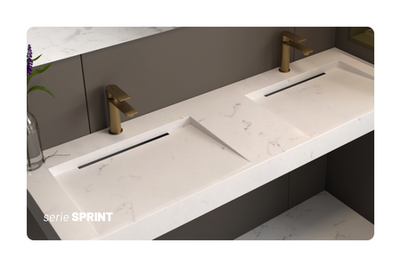 Miscelatore monocomando per lavabo in ottone con cartuccia da mm 25 piletta da 1.1/4 serie Sprint